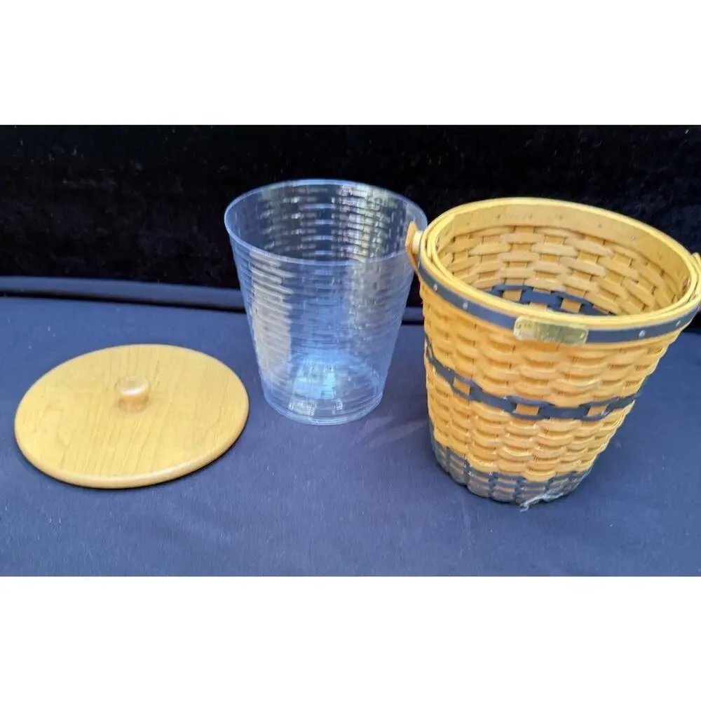 Longaberger J.W. Collection Miniature Banker's Waste Basket 2001 Edition